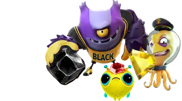 Изображение с яркими маскотами Gama казино, демонстрирующими джекпот-акции, с красочными и выразительными лицами, создавая атмосферу веселья и азарта перед большими выигрышами.